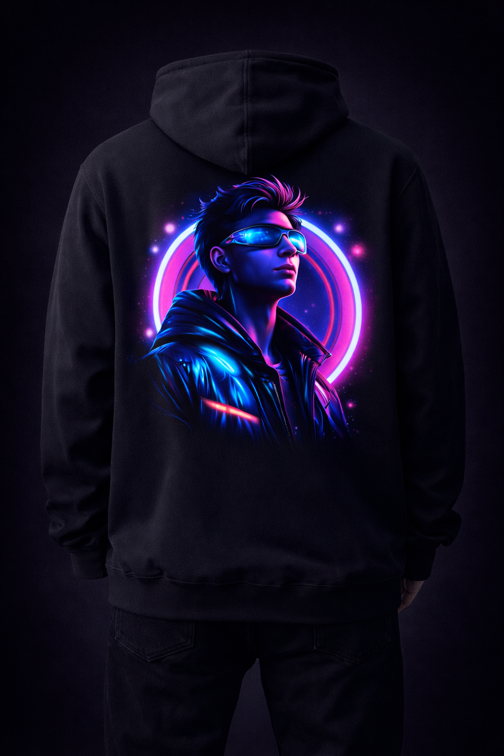 🖤 Neon Fusion VACANCY Oversized Hoodie